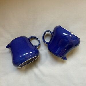 IKEA Fargrik Dark Blue with Black Speckles Creamer Pitcher Jug 15199 **Set of 2